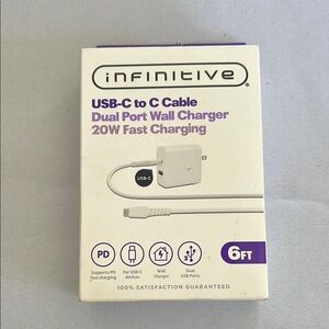 Infinitive USB-C to C Dual Port Wall Charger